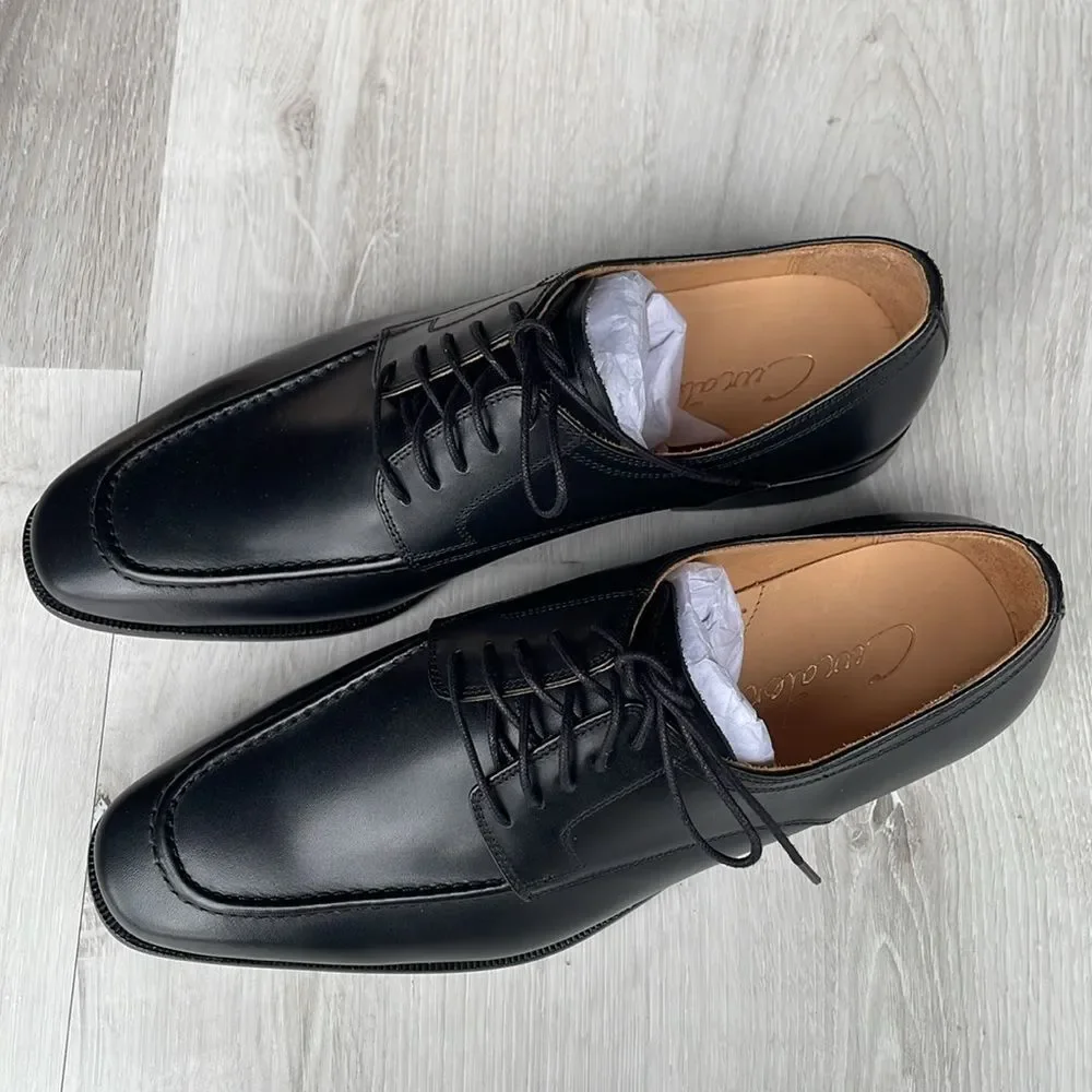 Curatore Lecce apron toe BLACK Italian leather size 8.5‎ NWT in box